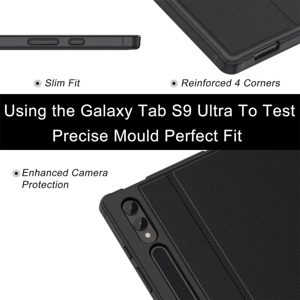 Case For Galaxy Tab S9‎ Ultra 2023 / S8 Ultra 2022 With S Pen Holder black